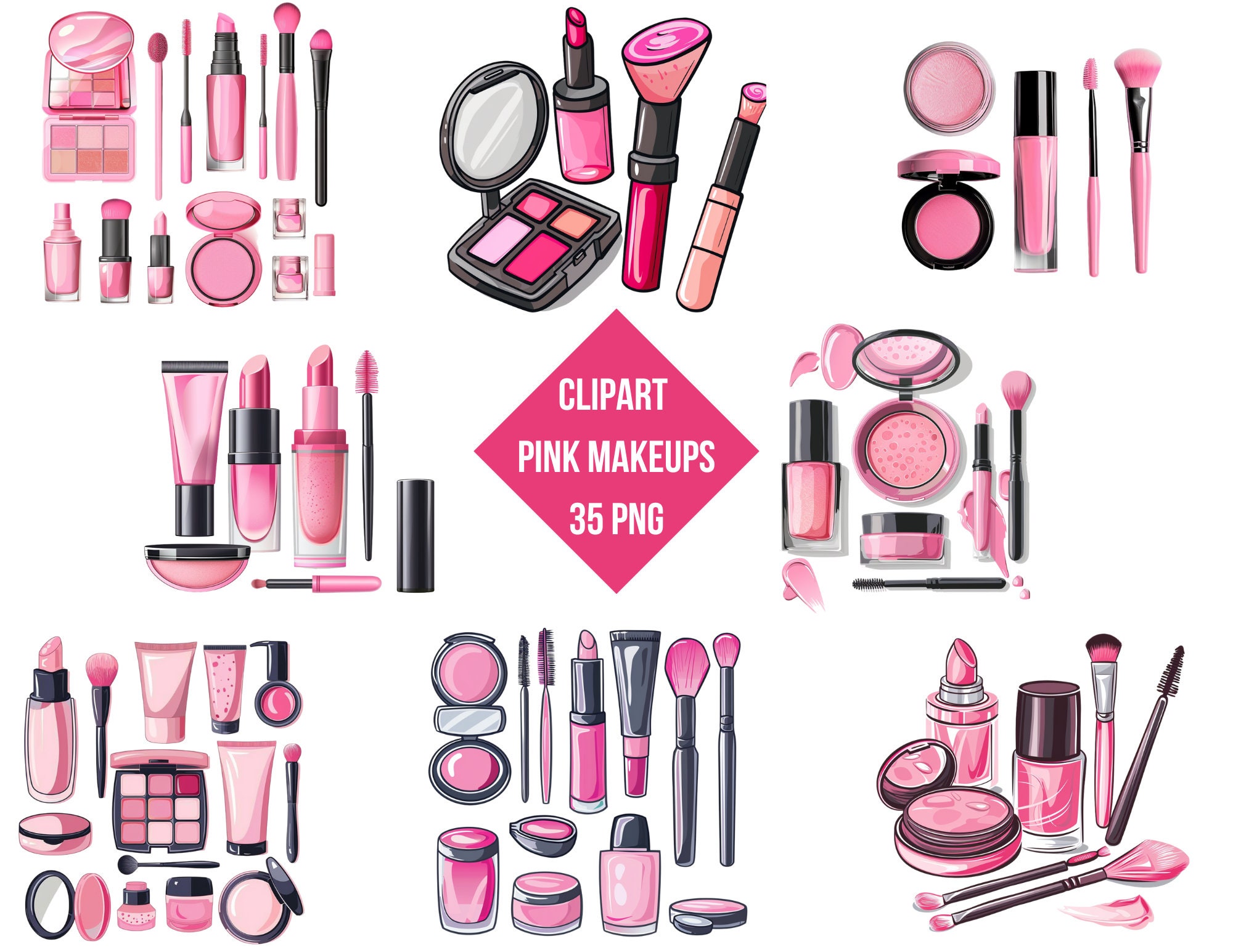 Pink Makeup Clipart Girly Cosmetics PNG instant Download Commercial pink-makeup-clipart-girly-cosmetics-png-instant-download-commercial