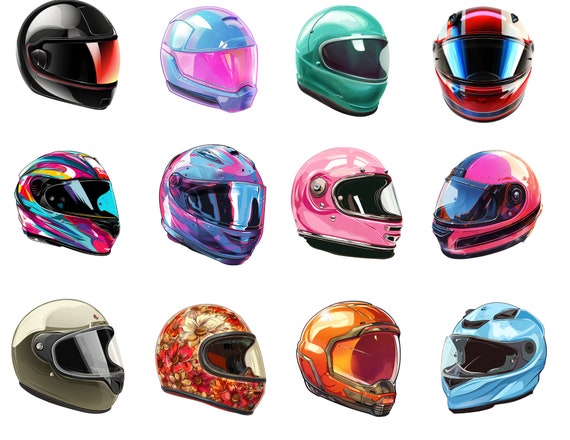 Motorcycle Helmet Clipart Set, Neon Racing Helmets (instant Download,  Commercial Use, 40 PNG) - Etsy