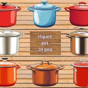 Kitchen Pot Clipart Bundle | Pretty Pot PNG | Digital Cooking Pot | Transparent Background | Instant Download, Commercial Use | High Quality