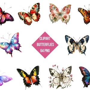 Clipart Buttterflies | Butterflies PNG | Digital Print Butterflies | Transparent Background | High Quality Instant Download Commerical Use