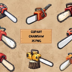 Puede incluir: Un conjunto de 35 ilustraciones digitales de motosierras en varios estilos y colores. Las motosierras están dibujadas en un estilo de dibujos animados y tienen un aspecto vintage. Las ilustraciones son perfectas para usar en proyectos digitales, como sitios web, redes sociales y presentaciones.