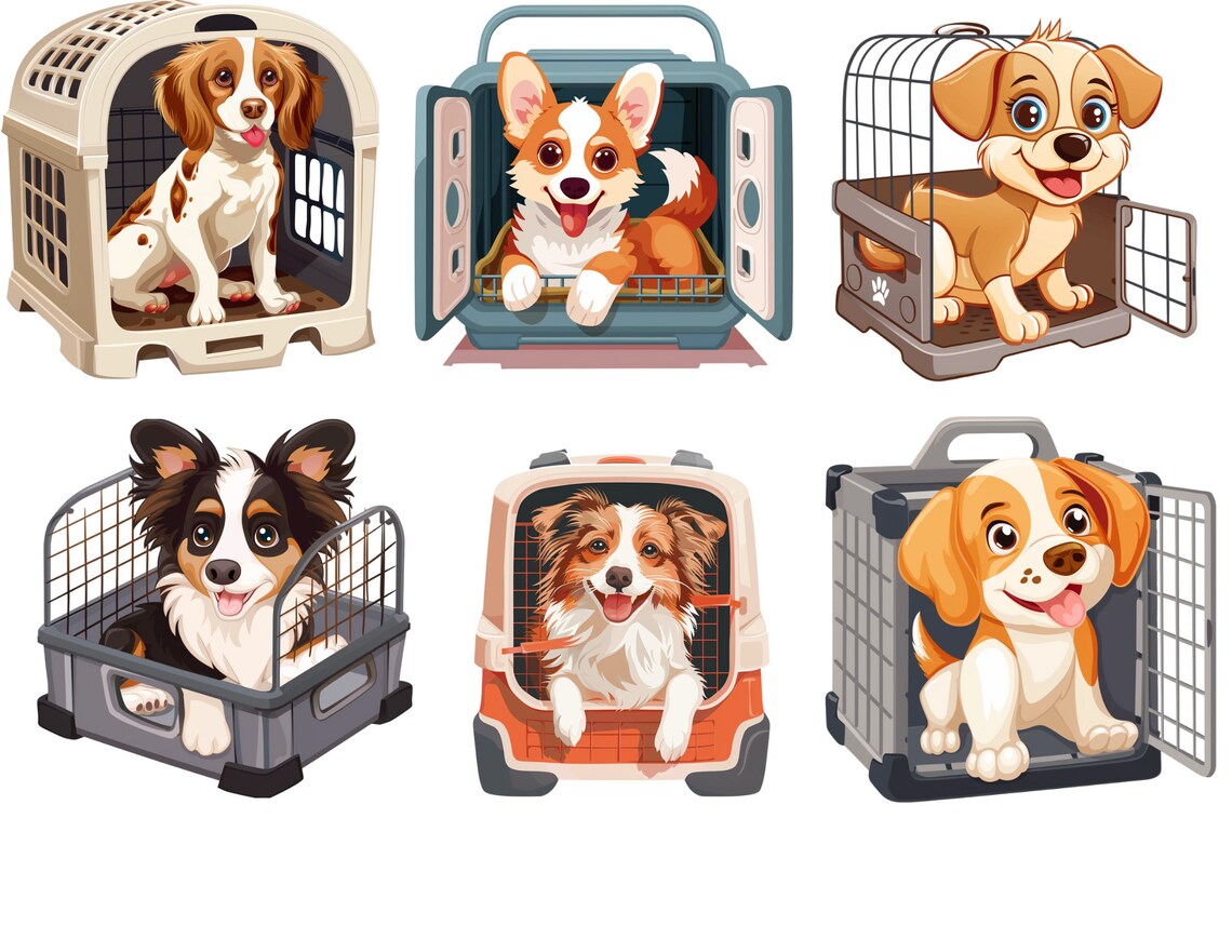 Clipart Dog Crates | Dog Crates PNG | Digital Print Dog Crates ... - Dog Crate Label Template Instant Print