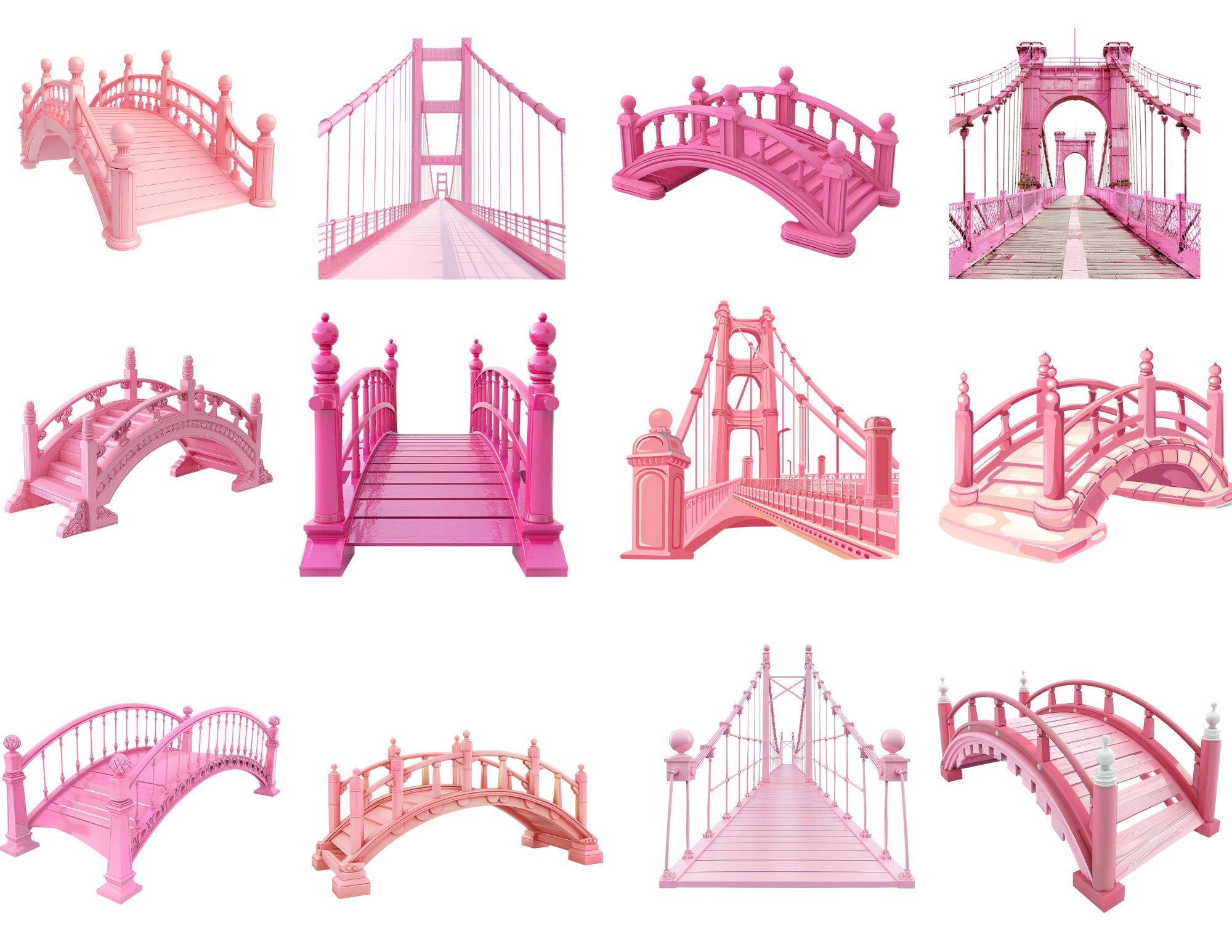 Clipart Pretty Bridges 52 PNG |colorful Bridges | Cute Decor for Any ...