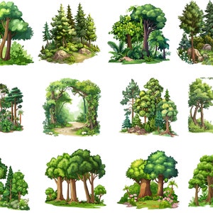 Enchanted Forest Clipart Bundle | Rustic Forest Digital Prints ...
