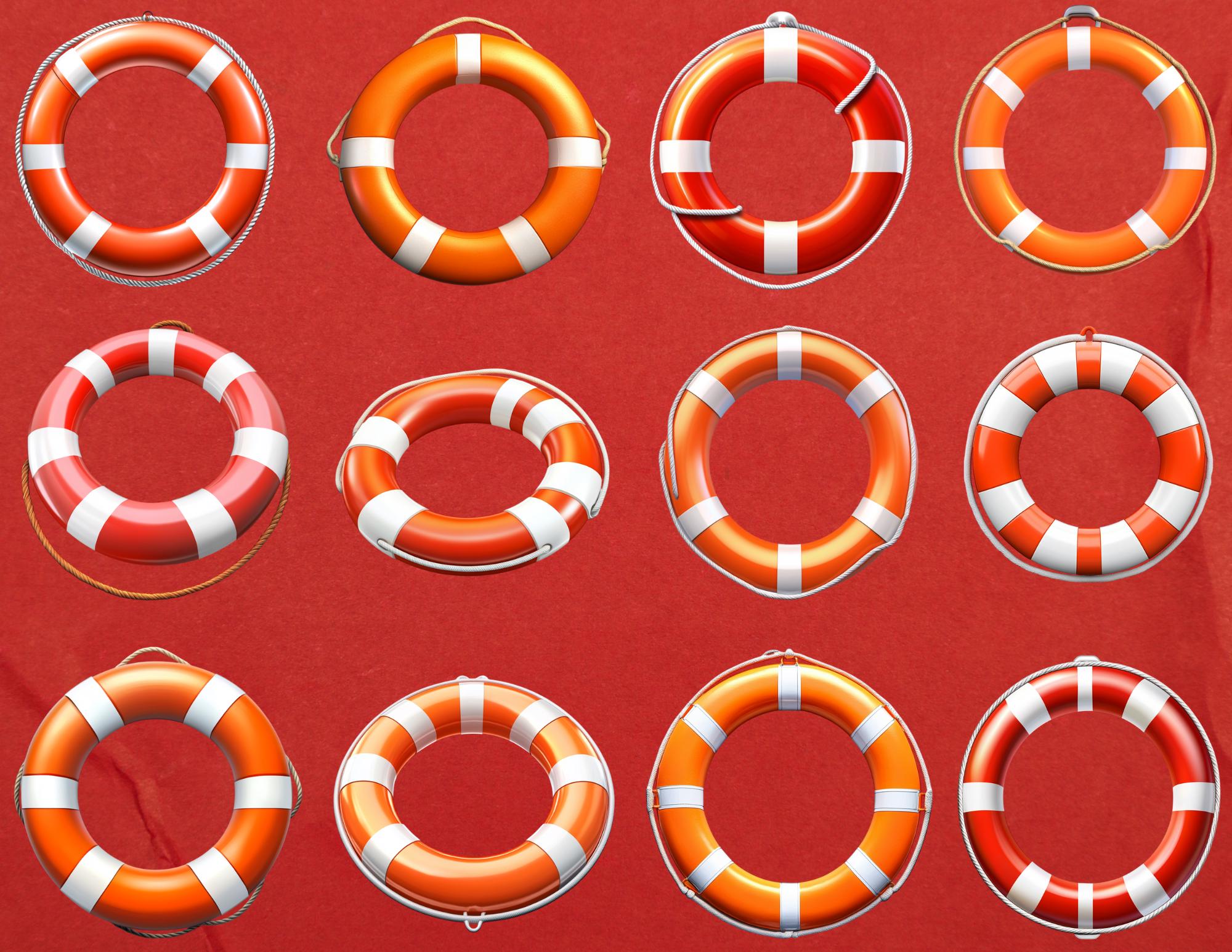 Lifebuoy Clipart, Rescue Ring PNG, Nautical Safety Illustration ...