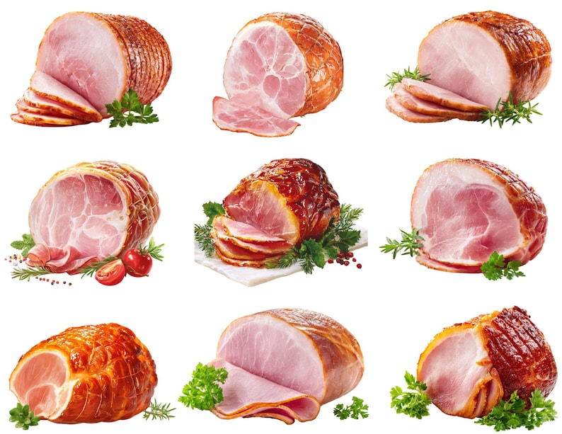 Smoked Ham Clipart: Realistic Glazed Holiday Ham PNG (digital Download ...