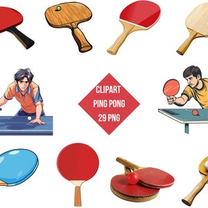 Clipart Ping Pong | Ping Pong PNG | Digital Print Ping Pong | Transparent Background | High Quality Instant Download