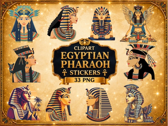 エジプトのファラオのステッカー｜古代エジプトのクリップアートセット