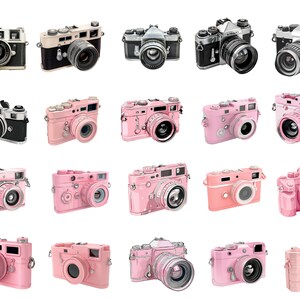 Pink Camera Clipart Bundle | 67 PNG Modern Cameras | Instant Download ...