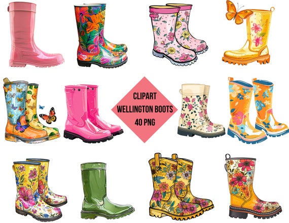 Clipart Wellington Boots Wellington Boots PNG Digital Print Wellington Boots Transparent Background High Quality Instant Download Etsy