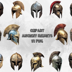 Ancient Warrior Helmet Clipart, Greek Roman Spartan Helmet PNG, Transparent Background ,Instant Download Commercial Use