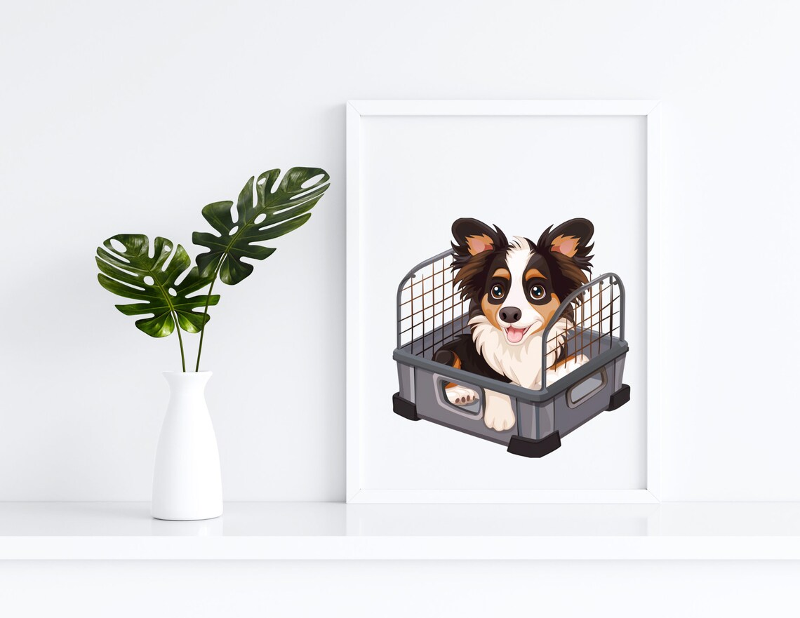 View of Clipart Dog Crates | Dog Crates PNG | Digital Print Dog Crates ...