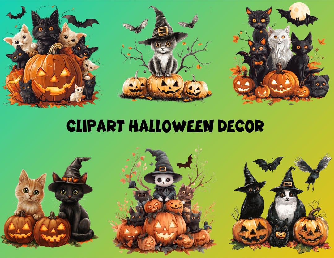 Cute Halloween Decor Clipart 15 PNG | Digital Print for Fall ...