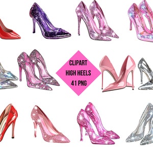 Clipart High Heels, Glam Shoe PNG, Digital Fancy High Heels, Transparent Background, Instant Download Commercial Use, Transparent Background