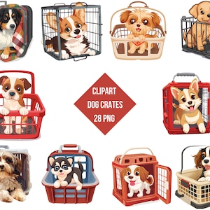Clipart Dog Crates | Dog Crates PNG | Digital Print Dog Crates | Transparent Background | High Quality Instant Download