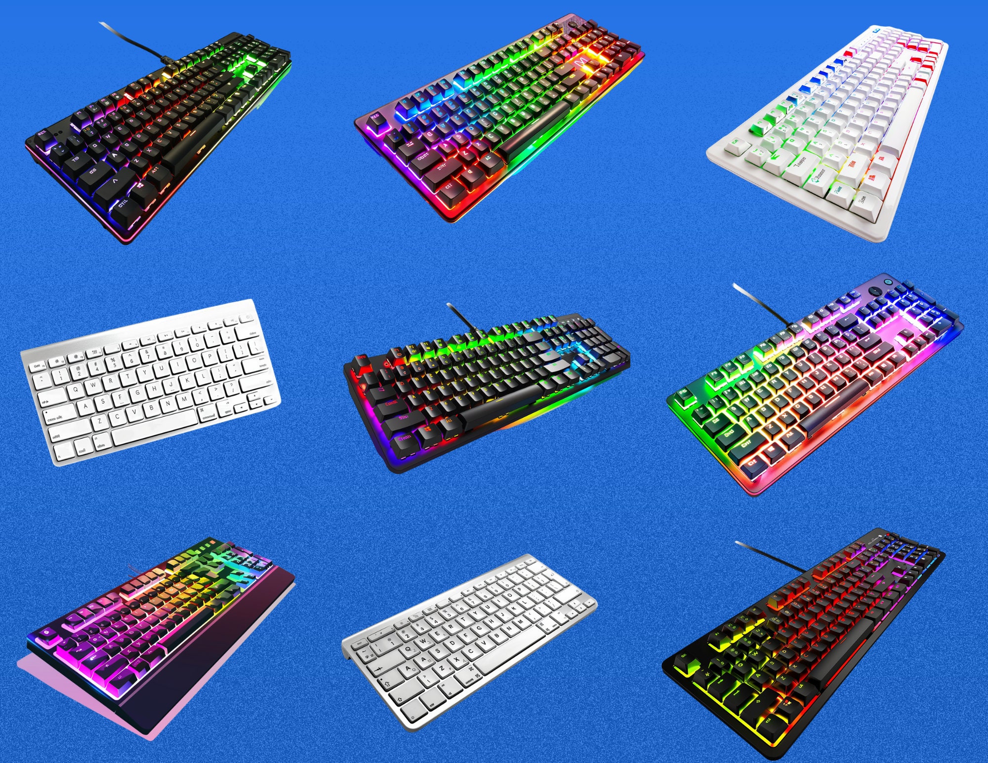 Clipart Keyboard Art Print | Colorful Keyboards Print | Keyboard Lover ...