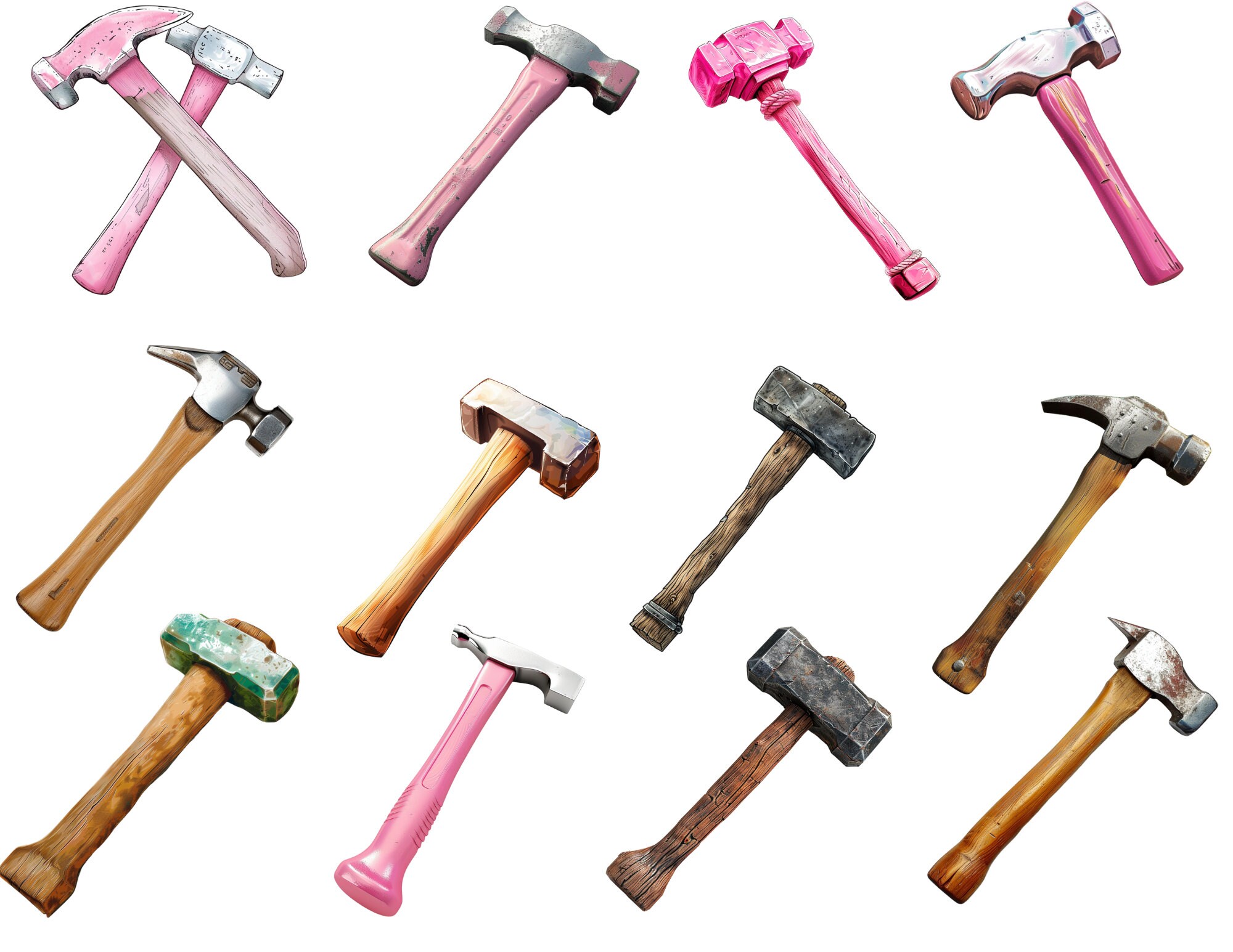 Clipart Hammers | Hammers PNG | Digital Print Hammers Collection ...