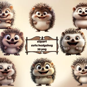 Cute Hedgehog Clipart Bundle, Adorable Hedgehog PNG, Digital Woodland Animal, Transparent Background, Instant Download Commercial Use