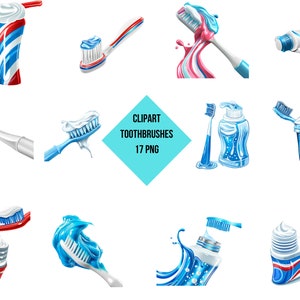 Clipart Toothbrushes | Toothbrushes PNG | Digital Print Toothbrushes | Transparent Background | High Quality Instant Download