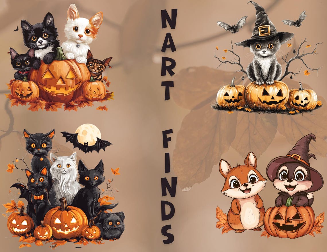 Cute Halloween Decor Clipart 15 PNG | Digital Print for Fall ...