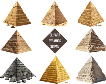 Pyramids Clipart: Ancient Egypt PNG Collection (Digital Download)