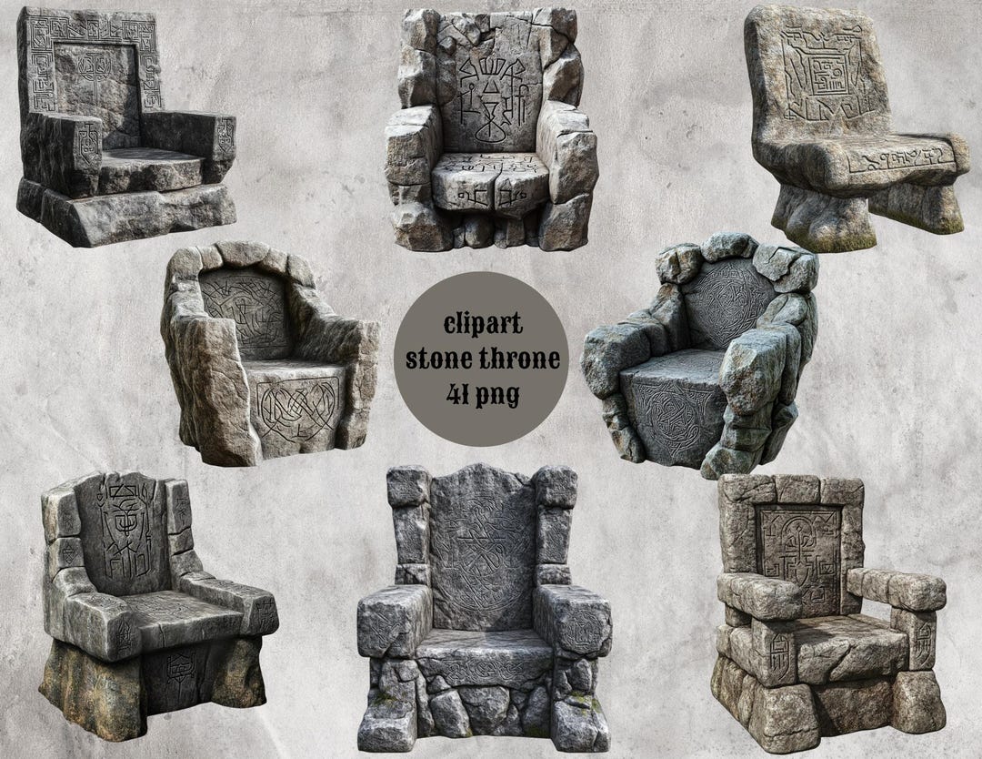 Stone Throne Clipart: Ancient Viking Style Pngs (41 Files) - Etsy