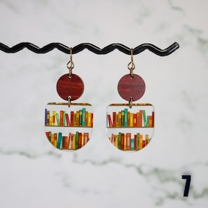 Book Lover Earrings Books Earrings Laser Cut Wood NEW DESIGNS #7