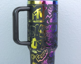 Rainbow Dupe Cup | Holographic Tumbler | 90s Rainbow Tumbler Gift 40 ounce | 40 oz. Cup | 90s Gift cup