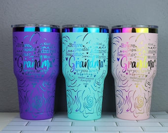 Rainbow Dupe Cup | Holographic Tumbler | Grandma Rainbow Tumbler Gift | 30 ounce | 30 oz. Cup | Gift for Grandmas Cup