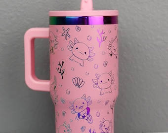 Rainbow Dupe Cup | Tumbler Cup | Axolotl Tumbler Gift 30 ounce | 20 oz. Cup | Axolotl gift Cup | Kawaii axolotl Gift