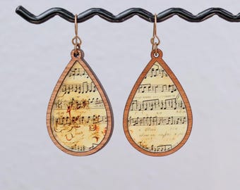 Music Note Earrings | Laser engraved earrings | Acrylic Earrings | Unique Musical Jewelry | Handmade Earrings | Music Lover Gift