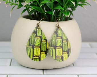 Pickle Jar Earrings | Pickle Earrings | Laser Cut Wood | Pickle Lover Gift | NEW DESIGNS!!!