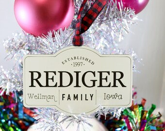 Last Name Ornament | Zip Code Ornament