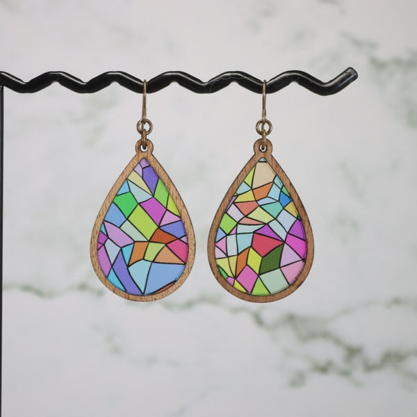 Kaleidoscope Earrings | Laser engraved earrings| Acrylic Earrings | Kaleidoscope Handmade Earrings