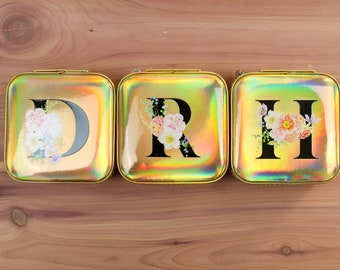 Personalized travel jewelry box | Square jewelry organizer | Bridesmaid gift box | Gift for her | Mother's Day Gift | Flower Girl Gift