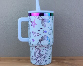 Rainbow Dupe Cup | Holographic Tumbler | Mermaid Rainbow Tumbler Gift 20 ounce | 20 oz. Cup | Girl Gift Cup