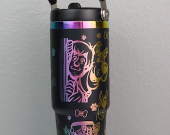Rainbow Dupe Cup | Holographic Tumbler | Scooby Doo Rainbow Tumbler Gift 40 ounce | 40 oz. Cup | Scooby-Doo Dupe Cup
