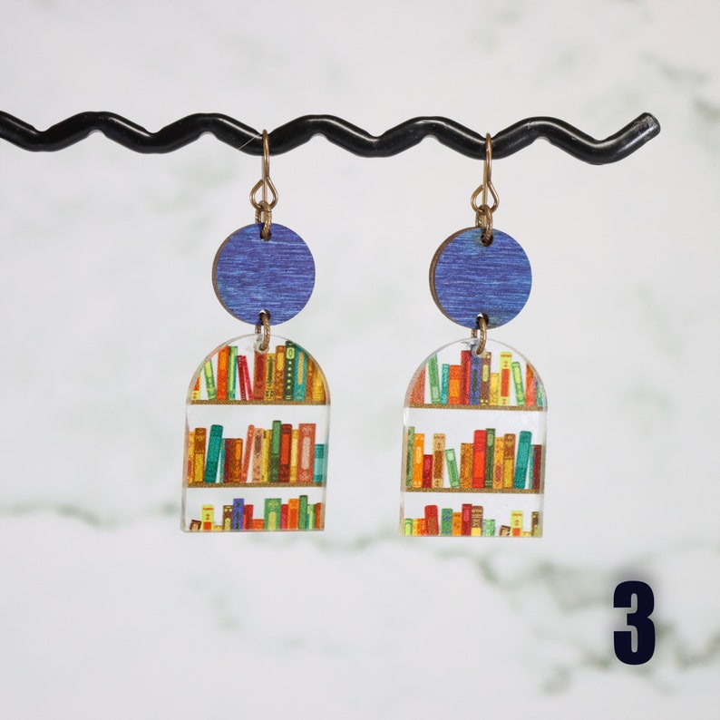 Book Lover Earrings Books Earrings Laser Cut Wood NEW DESIGNS #3