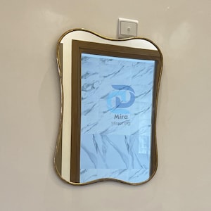 Italian Butterfly Mirror Wavy Wall Mirror Brass Mirror Italian Curved Antiqued Brass Mirror, Asymmetrical Mirror, Curved Mirror Wall Mirror