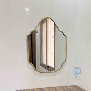 Decorator unregelmäßiger Spiegel, asymmetrischer Wandspiegel, großer Badezimmer-Schminkspiegel, ästhetisches Wohndekor