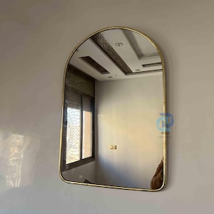 Arch Antique Brass Mirror – Handmade Aged Brass Bathroom & Bronze Wall Mirror, Customized Design