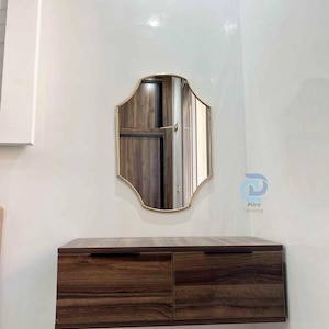 Arch Mirror, Big Mirror, Handmade Mirror, Wall Mirror, Hall Mirror, Floor Mirror, Wavy Brass italian Mirror Decorative Mirror for Bedroom