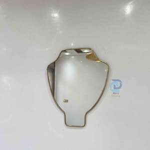 Italian Curved Brass Mirror – Butterfly Irregular Design in Matte Black & Gold, Antique Brass Frame Wall Mirror for Bathroom Decor