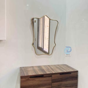 Arch Brass Mirror Frame, Handmade Arched Wall Mirror, Vanity and Bedroom Decorative Mirror, Bathroom Accent Mirror
