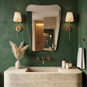 Large Silver Floor Mirror, Custom Mirror Wall Mirror luxury mirror full-length mirror large bedroom mirror brass gold mirror wall mounted