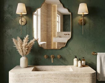 Decorator Irregular Mirror, Asymmetrical Wall Mirror, Large Bathroom Vanity Mirror, Aesthetic Home Decor