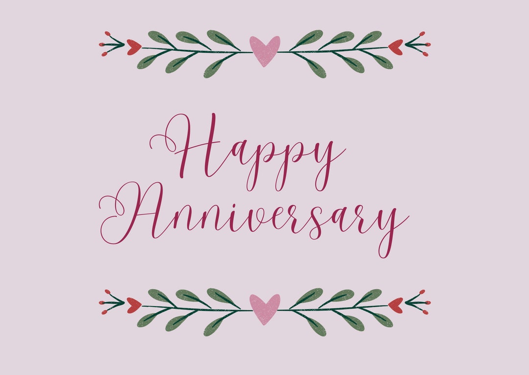 Printable Anniversary Card, Happy Anniversary Card Printable, Instant