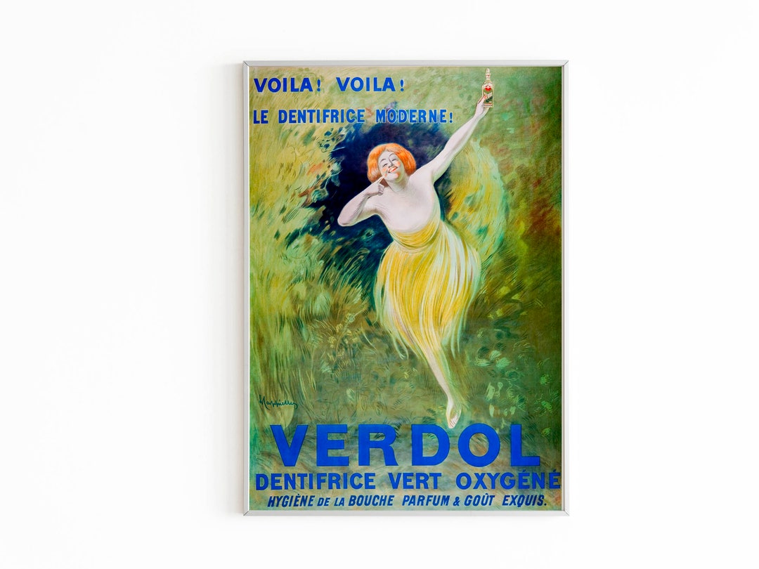 Vintage French Toothpaste Advertising Printable, Verdol Retro