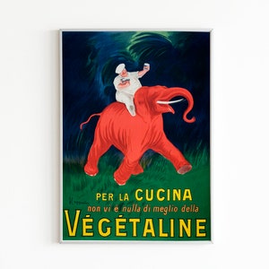 Impresión publicitaria italiana vintage de 1910, arte mural imprimible para cocina, póster publicitario vintage descargable