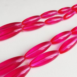 Vintage Lucite Beads, Hot Pink Bead Supply, Genuine Vintage Jewelry, Colorful Beads for Necklace image 7